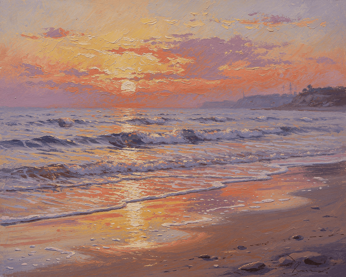 Golden Shore at Dusk